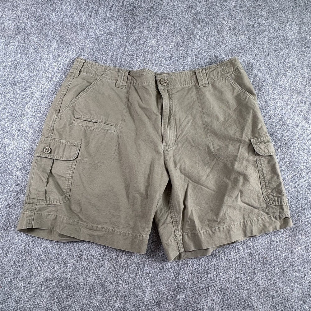 Cabela's Cargo Shorts Women 18 Khaki Green Hiking Fishing Outdoor Utility Safari